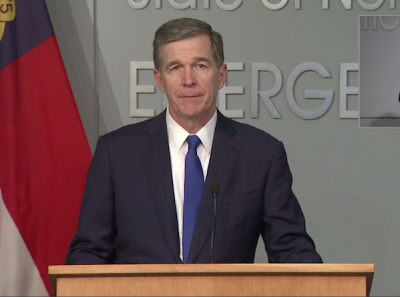 Governor Roy Cooper at today's press briefing